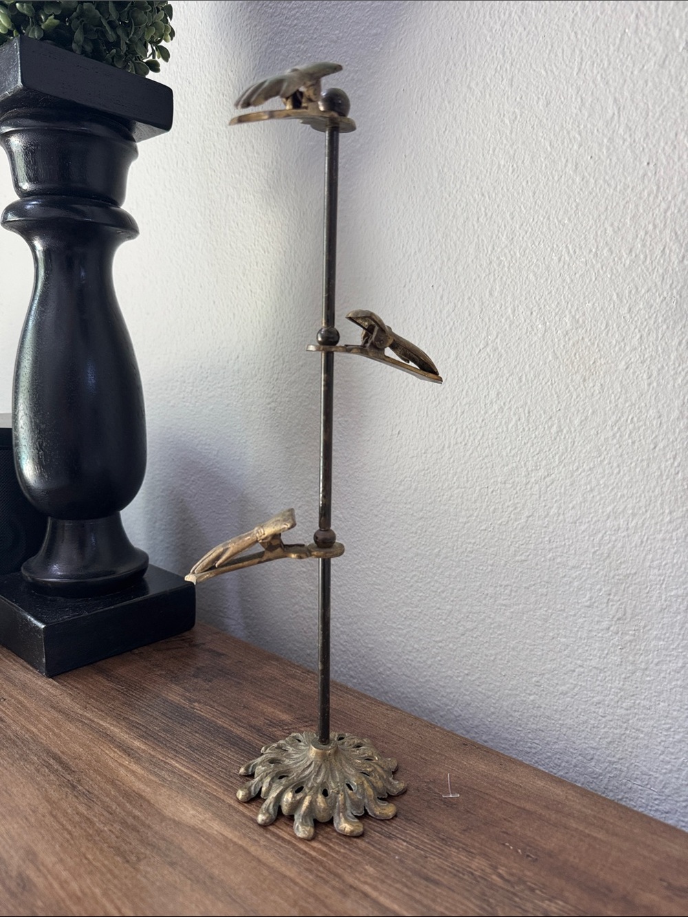 Vintage Japan Brass Three hand clip stand